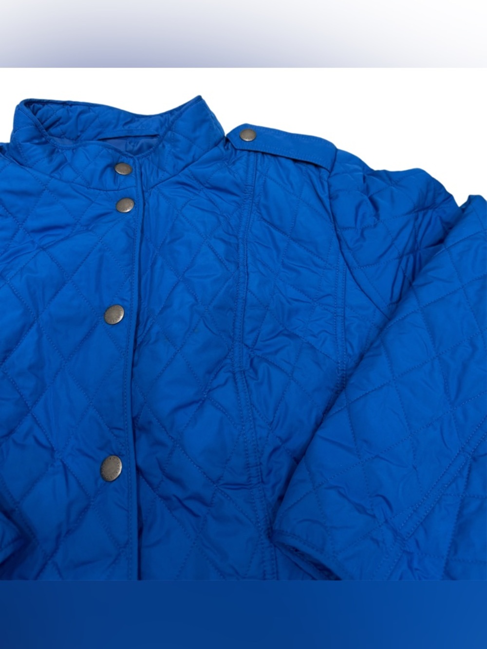 Talbots Plus Quilted Snap-front jacket lightweight Blue Size 3X‎